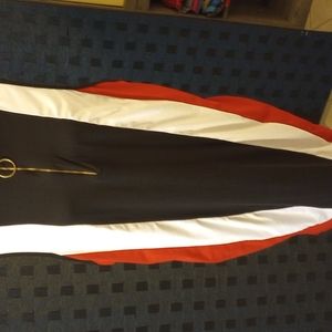 Tricolor sleeveless dress 3x red/blk/white